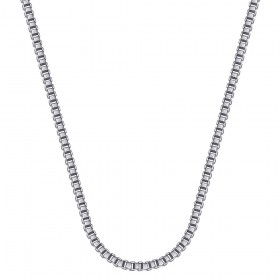 COH0029S BOBIJOO Jewelry Halskette Kette Venezianisches Netz 2mm 55cm Stahl Silber