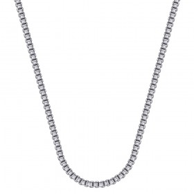 COH0029S BOBIJOO Jewelry Halskette Kette Venezianisches Netz 2mm 55cm Stahl Silber