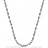 COH0029S BOBIJOO Gioielli Collana Catena Maglia Veneziana 2mm 55cm Acciaio Argento
