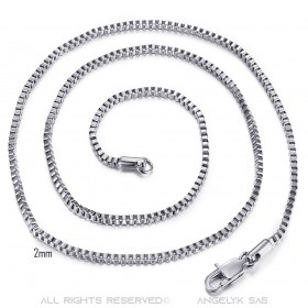 COH0029S BOBIJOO Jewelry Halskette Kette Venezianisches Netz 2mm 55cm Stahl Silber