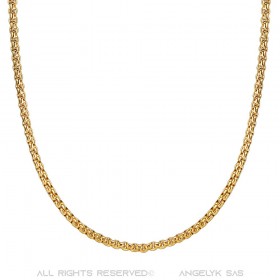 COH0030 BOBIJOO Jewelry Kette Halskette Mesh Roll 3mm 55cm Stahl Gold