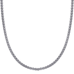 COH0030S BOBIJOO Jewelry Chain Necklace Mesh Roll 3mm 55cm Steel Silver