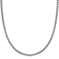 Chaîne Collier Maille Rouleau 3mm 55cm Acier Argent bobijoo