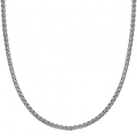 COH0030S BOBIJOO Jewelry Chain Necklace Mesh Roll 3mm 55cm Steel Silver