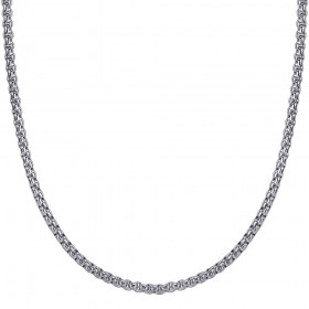 Chaîne Collier Maille Rouleau 3mm 55cm Acier Argent bobijoo