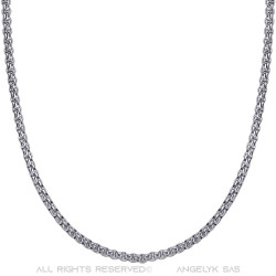 COH0030S BOBIJOO Collana con catena di gioielli Rotolo di maglia 3 mm 55 cm Acciaio argento