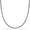 COH0030S BOBIJOO Jewelry Collar de Cadena Rollo de Malla 3mm 55cm Acero Plata