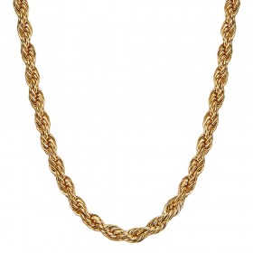 COH0031 BOBIJOO Jewelry Chain Necklace Twisted Mesh Rope 5mm 55cm Steel Gold