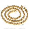 COH0031 BOBIJOO Jewelry Chain Necklace Twisted Mesh Rope 5mm 55cm Steel Gold