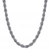 Chaîne Collier Maille Torsadé Corde 5mm 55cm Acier Argent bobijoo