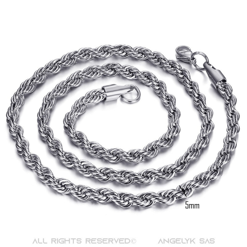 Grosse Maille Figaro Chaine Argent Homme 65 Cm ▷ Achat Collier