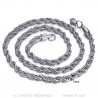 COH0031S BOBIJOO Jewelry Chain Necklace Twisted Mesh Rope 5mm 55cm Steel Silver