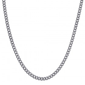 Chaîne Collier Maille Cubaine 3mm 55cm Acier Argent bobijoo