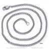 Chaîne Collier Maille Cubaine 3mm 55cm Acier Argent bobijoo