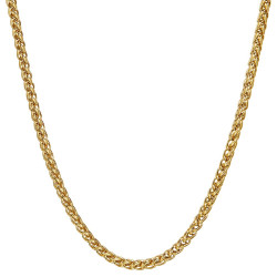 COH0033 BOBIJOO Jewelry Collar De Cadena Malla Fibra De Trigo 3mm 55cm Acero Dorado