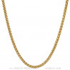 COH0033 BOBIJOO Jewelry Chain Necklace Mesh Wheat Fiber 3mm 55cm Steel Gold