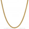 COH0033 BOBIJOO Jewelry Kette Halskette Mesh Weizenfaser 3mm 55cm Stahl Gold