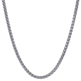 COH0033S BOBIJOO Jewelry Collar Cadena Malla Fibra De Trigo 3mm 55cm Acero Plata