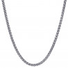 Chaîne Collier Maille Blé Fibre 3mm 55cm Acier Argent bobijoo