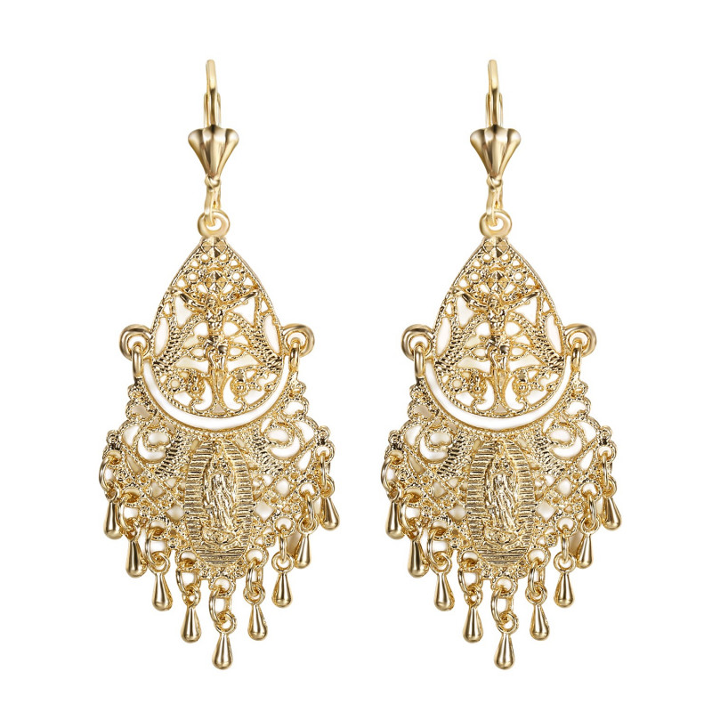 BOF0069 BOBIJOO JEWELRY Earrings Dangling Silver-tone Metal Flowers