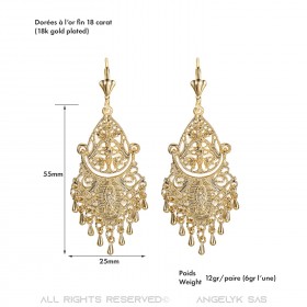 BOF0069 BOBIJOO JEWELRY Aretes Colgantes de Plata-tono de Metal Flores