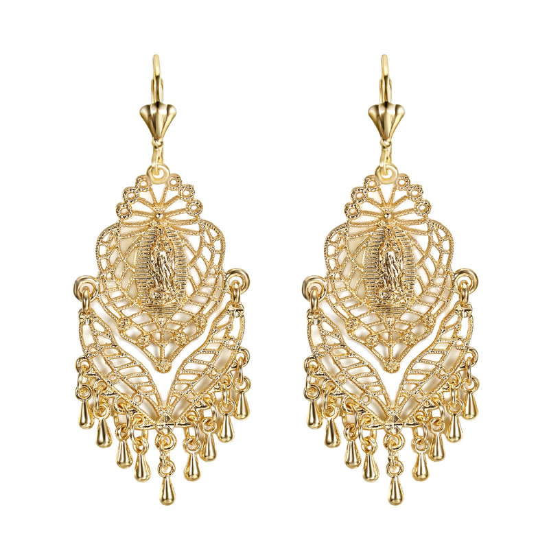 BOF0102 BOBIJOO JEWELRY Aretes Colgantes de Plata-tono de Metal Flores