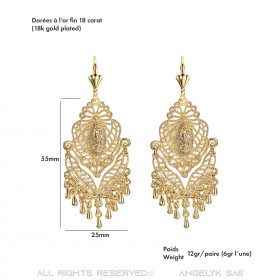 BOF0102 BOBIJOO JEWELRY Aretes Colgantes de Plata-tono de Metal Flores