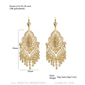 BOF0102 BOBIJOO JEWELRY Earrings Dangling Silver-tone Metal Flowers