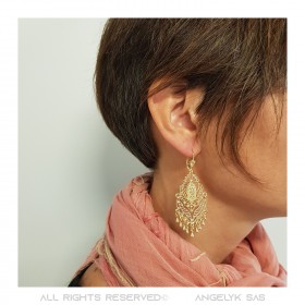 BOF0102 BOBIJOO JEWELRY Aretes Colgantes de Plata-tono de Metal Flores