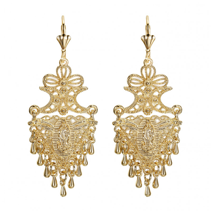 BOF0103 BOBIJOO JEWELRY Aretes Colgantes de Plata-tono de Metal Flores