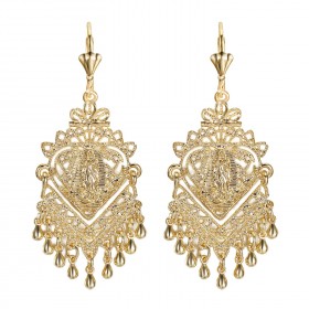 BOF0104 BOBIJOO JEWELRY Earrings Dangling Silver-tone Metal Flowers