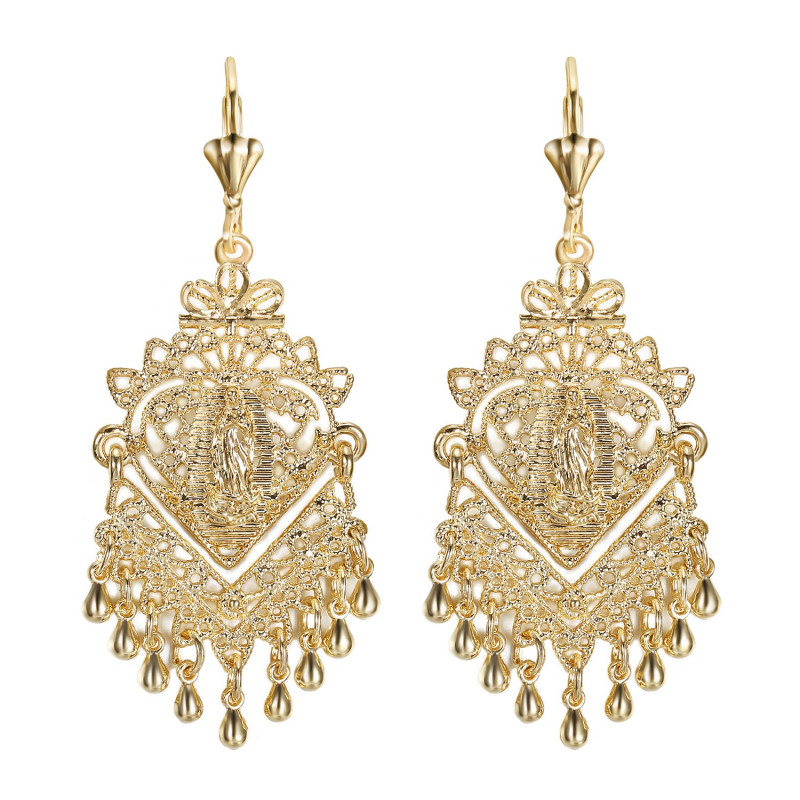 BOF0104 BOBIJOO JEWELRY Aretes Colgantes de Plata-tono de Metal Flores