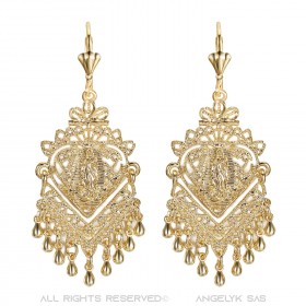 BOF0104 BOBIJOO JEWELRY Aretes Colgantes de Plata-tono de Metal Flores
