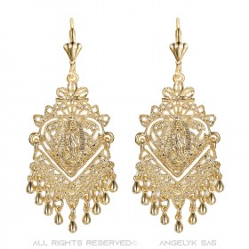 BOF0104 BOBIJOO JEWELRY Aretes Colgantes de Plata-tono de Metal Flores