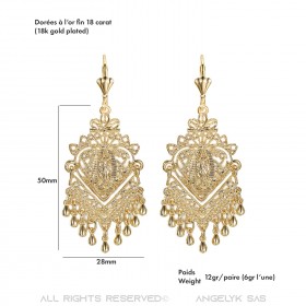 BOF0104 BOBIJOO JEWELRY Earrings Dangling Silver-tone Metal Flowers