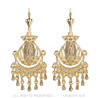 BOF0105 BOBIJOO JEWELRY Aretes Colgantes de Plata-tono de Metal Flores