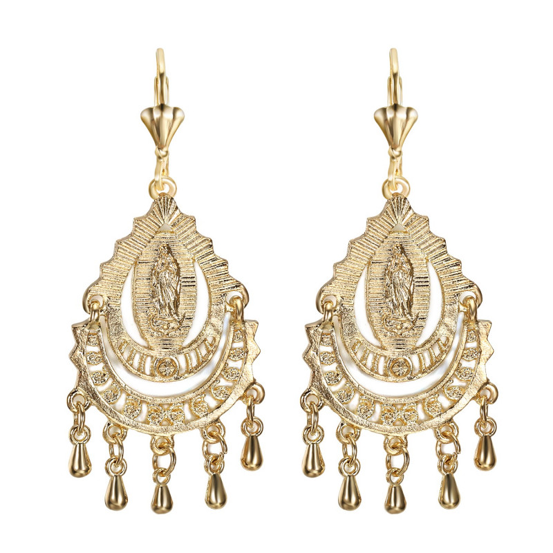 BOF0106 BOBIJOO JEWELRY Aretes Colgantes de Plata-tono de Metal Flores