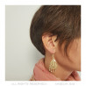 BOF0106 BOBIJOO JEWELRY Aretes Colgantes de Plata-tono de Metal Flores