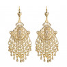 BOF0108 BOBIJOO JEWELRY Aretes Colgantes de Plata-tono de Metal Flores