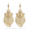 BOF0108 BOBIJOO JEWELRY Aretes Colgantes de Plata-tono de Metal Flores