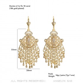 BOF0108 BOBIJOO JEWELRY Earrings Dangling Silver-tone Metal Flowers