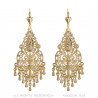 BOF0109 BOBIJOO JEWELRY Aretes Colgantes de Plata-tono de Metal Flores