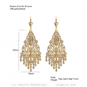 BOF0109 BOBIJOO JEWELRY Earrings Dangling Silver-tone Metal Flowers