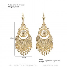 BOF0110 BOBIJOO JEWELRY Earrings Dangling Silver-tone Metal Flowers