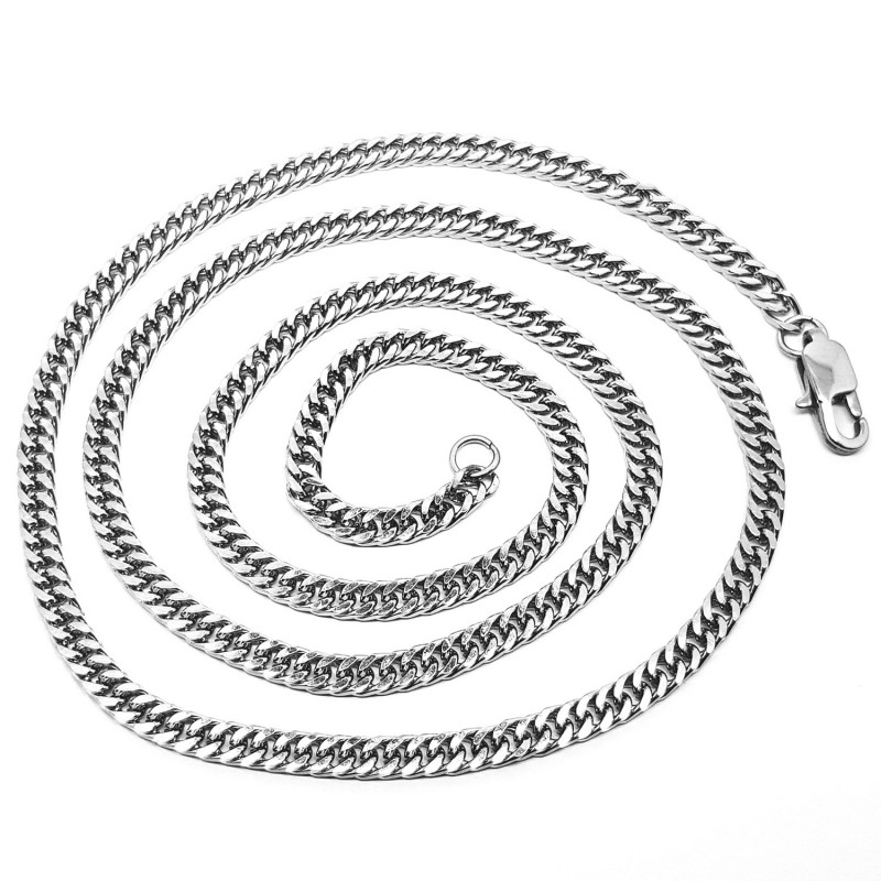 Collier Homme Chaine Acier Maille Gourmette 5mm Longueur 55cm