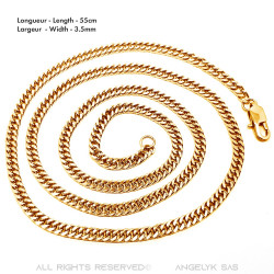 Chain Mesh Curb chain 60cm 4mm Stainless Steel Gold  IM#18535