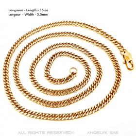 Laufnetz Kette 60cm 4mm Edelstahl Gold  IM#18535