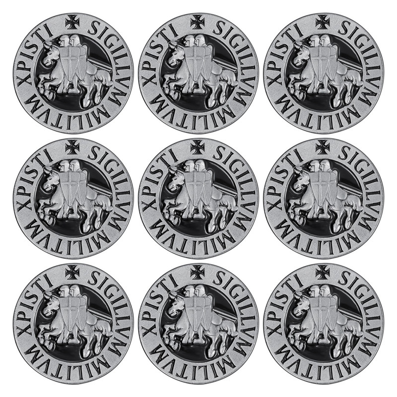 Lot of 9 Pins Seal Knights Templar, 25mm  IM#18575