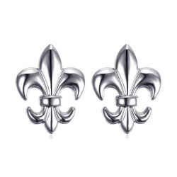 Lotto di 2 Pin Stickpin Spilla Fleur-de-Lys in Ottone Argento  IM#18587