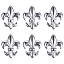 Lotto di 6 Pin Stickpin Spilla Fleur-de-Lys in Ottone Argento  IM#18593